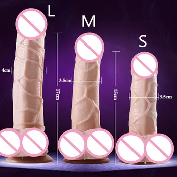 3 Dimensiuni Realiste Penis artificial Penis pentru Femeile Cu ventuza Silicon Medical de Mare Dildo-uri Adult Produse Pentru Cuplu Jucarii Sexuale