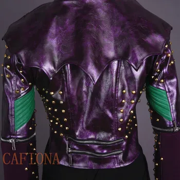 Cafiona Urmașii 2 cosplay Mal Cosplay costum violet haina de Piele stil punk nit jacheta Personalizat dimensiune petrecere de top