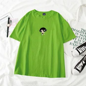 Coreeană liber casual de Vara t-shirt de putere fata de femei t-shirt de imprimare funny t-shirt bumbac haine scurte t-shirt