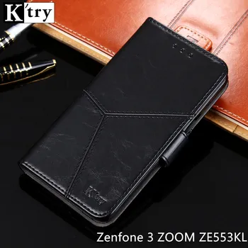 Asus Zenfone 3 ZOOM ZE553KL Caz K 'try Portofel din piele Pu Caz Moale de Silicon Flip Cover Capa Pentru Asus ZE553KL 5.5