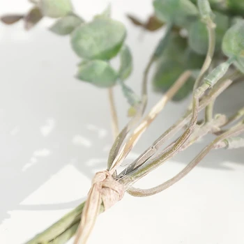 1 BUC Frunze Artificiale Ramură Retro Mătase Verde, Frunze de Eucalipt pentru Decor Nunta Plante Faux Film Bani Frunze Decoratiuni