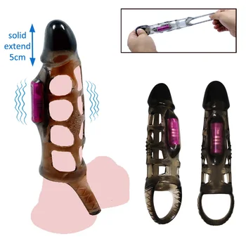 Masculi Penis Vibrator Inel de Extindere Penisului Extender Maneci pentru Barbati Intarziere Ejaculare G Spot Stimulator Glandul Vibratoare Jucarii Sexuale