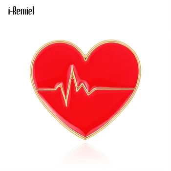 Moda Inima Rosie Brosa Original Inimii Aliaj Metal de Email Ace Decorare Cadouri pentru Asistenta Medicului de Bijuterii Accesorii Femei