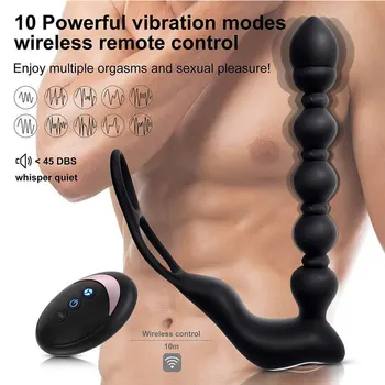 Masculin, prostata pentru masaj vibrator penis vibrator inel anal, dop de fund stimulator butt plug întârzie ejacularea la bărbat inel jucărie pentru bărbați