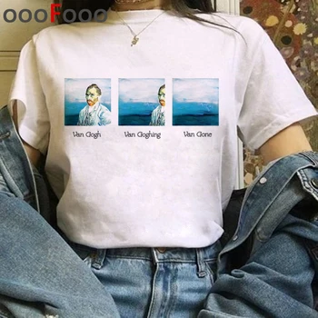 Van Gogh Harajuku Ulei de Arta Pictura pe Tricouri Femei Ullzang Amuzant de Desene animate T-shirt Estetice Tricou Grunge Grafice de Top Teuri de sex Feminin