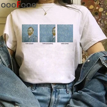 Van Gogh Harajuku Ulei de Arta Pictura pe Tricouri Femei Ullzang Amuzant de Desene animate T-shirt Estetice Tricou Grunge Grafice de Top Teuri de sex Feminin