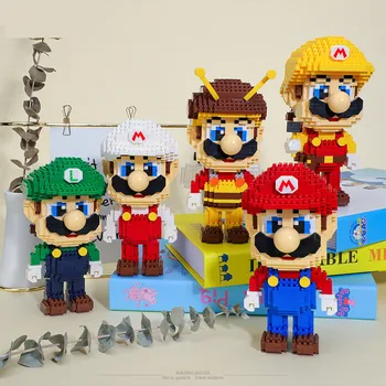 Balody 5 Modele Marioe cat Bros micro Jucării de Desene animate Diamond mini micro Luigei Blocuri de Cărămizi Joc pentru copii jucarii copii seturi