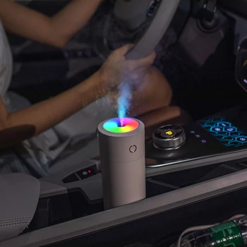 310ml Aurora USB Umidificator de Aer Colorate Cana cu Ultrasunete Mașină de Ceață Filtru cu 7 Culori LED-uri Lămpi de Noapte Mini Birou Purificator de Aer