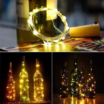 HLZS-Cork Lumini pentru Sticla de Vin, Sticla de Vin Luminile 12 Pack 6.5 ft 20 LED-uri Vin Plută Șir de Lumini pentru Sticla Borcan Zână Ligh