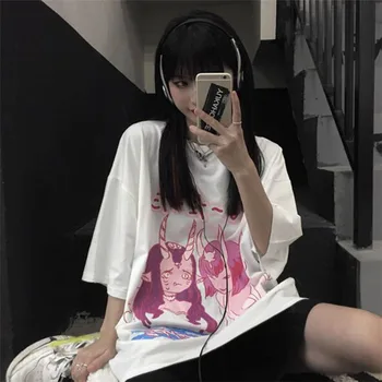 Stilul Harajuku Femeie tricouri Drăguț Minunat Print cu Maneci Scurte Gât Rotund Femei tricou Casual tricou Vrac Femme