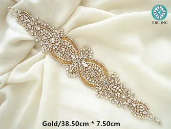 (1 BUC) Stras Mireasa centura de aur diamante cu cristale rochie de mireasa accesorii sash belt pentru rochie de mireasa WDD0766
