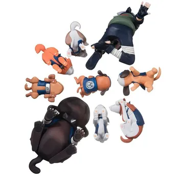 9Pcs/set Naruto figurina PVC Jucării Hatake Kakashi Cu Copilul Câini Modelul de Colectare Jucării, Cadouri de Ziua de nastere