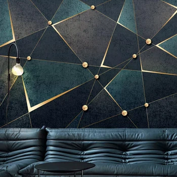 Personalizate 3D Foto-Tapet Creative de Aur Geometrice Abstracte Linii Murale Moderne de Studiu Camera de zi TV de Fundal de Decor Acasă