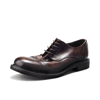 Retro De Înaltă Calitate Din Piele Barbati Pantofi Dantela-Up Rochie De Afaceri Oxfords Barbati Pantofi De Sex Masculin Formale Pantofi
