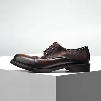 Retro De Înaltă Calitate Din Piele Barbati Pantofi Dantela-Up Rochie De Afaceri Oxfords Barbati Pantofi De Sex Masculin Formale Pantofi