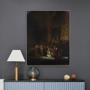 Citon Panza Rembrandt《Femeia prinsă în Adulter》Artă pictură în Ulei opera de Arta Poster Imagine Moderna decor de Perete Decor Acasă