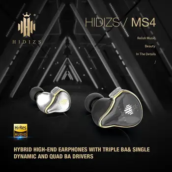HIDIZS de 3,5 mm În Ureche Sport Muzica Căști cu Fir MS4 HiFi Hibrid Driver (3 Knowles BA+1 DD) Zgomot-Izolarea Muzician Căști