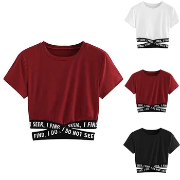 Cultură femei topuri Monofazate din Urmă Cruce modă t-shirt Bandaj Topuri Sexy Moda T-Shirt Scrisoare Plaja drăguț Teuri elegent Doamnelor