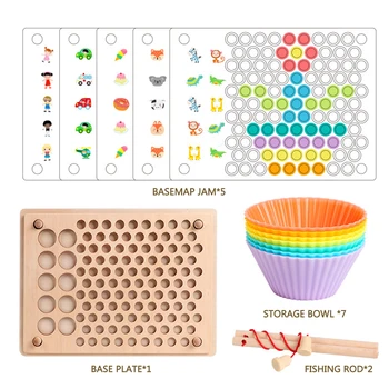 Montessori Jucării Educative Pentru Copii Jucarii Din Lemn Mâinile De Formare Creier Clip Margele Puzzle Bord Joc De Matematica De Jucărie Pentru Copii Cadouri Pentru Copii