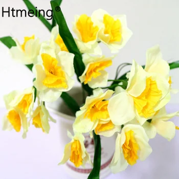 Artificiale flori narcise bush spray-uri galbene și albe flori de Vara pentru nunta biroul de acasă decorare festive