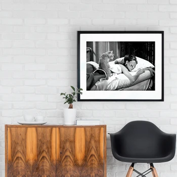 Audrey Hepburn Negru și Alb de Perete de Arta Canvas Tablou Poster de Film de Epocă Postere Si Printuri Poze de Perete Pentru Camera de zi
