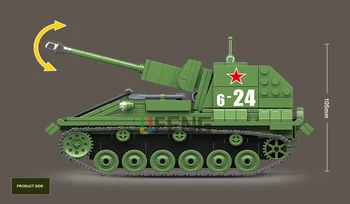 Militar SU-76 milioane de Rezervor Soldat Armă Blocuri se Potrivesc Technic WW2 Tank Cărămizi Armata 100085 Jucarii Copii Cadouri Buidling Kituri