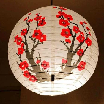 Red Plum blossom Felinare de Hârtie 30/35/40cm Chineza, Japoneza, Festivalul Lantern de Hârtie Sakura Candelabru Acoperi Petrecere de Nunta Decor