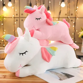 Kawaii Gigant Unicorn de Pluș Jucărie Moale de Pluș Unicorn Soft Păpuși 20-80cm Animal Cal Jucarii Pentru Copii Fete de Perna Cadouri