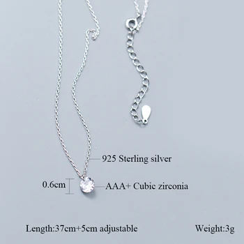 Charm Argint 925 Mare Cubic Zirconia Colier Pandantiv pentru Femei Maxi Bijuterii la Modă Bijoux Collares Veritabil lanț de Argint