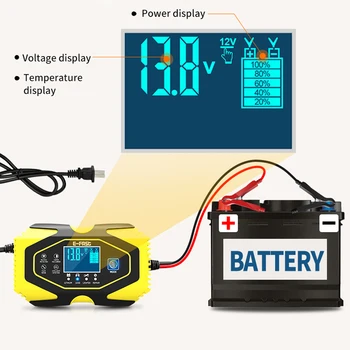 12V 24V 6A Incarcator de Baterii Auto Puls Reparații LCD Încărcător de Baterie Complet Automat Pentru Auto Motociclete Plumb Acid Baterie Agm Gel Umed