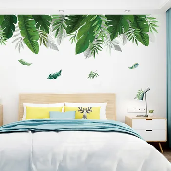 Usa de perete Autocolante DIY Plajă Tropicală Frunze de Palmier Autocolant de Perete Moderne Poster de Arta Vinil Decal Perete Tapet Decor Acasă