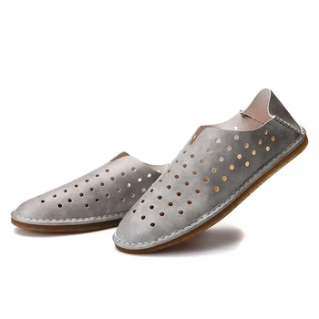 MARSON Barbati Casual Pantofi Loafer din Piele de Moda pentru Bărbați Papuci de casă Slip-On Apartamente Respirabil Lumina Gol Încălțăminte Pantofi Plus Dimensiune