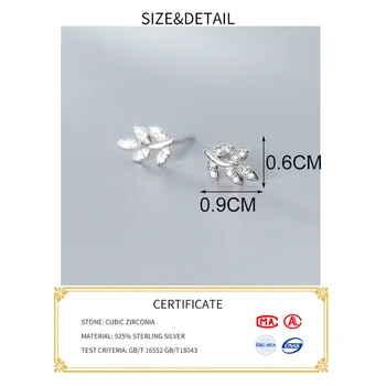 INZATT Real Argint 925 Placat cu Frunze Cercei Stud Pentru Femeie de Moda Drăguț Bijuterii Fine MInimalist Accesorii Cadou