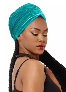 170*26cm 10 Culori Femei Pălării de Catifea Headwrap Africane Cap Înfășurați Eșarfă Cravată Răsuciți Banda de Păr Turban Bandană Bandaj Hijab Pălării
