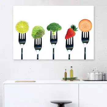 Acasă Decor Panza Pictura 1 Buc Fructe Legume Poze Arta De Perete Printuri Simple Modular Alimente Poster Pentru Camera De Zi