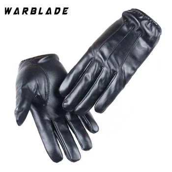 WarBLade Sexy Bărbați de Lux din Piele PU de Conducere de Iarnă Mănuși de Cald Cașmir Tactice mănuși Negre, Picătură de Transport maritim de Înaltă Calitate