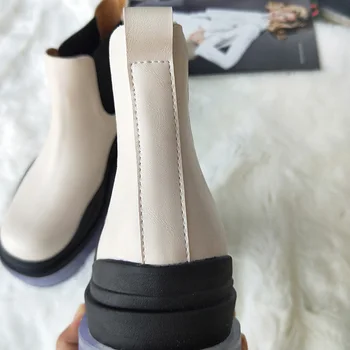 2020 Brand De Lux De Design Glezna Cizme Noi De Toamna Cizme Cu Platforma Pentru Femei De Moda, Se Amestecă Culoare Chelsea Cizme Indesata Pantofi De Femeie
