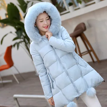 Jacheta de iarna pentru femei guler de blană Mare în jos vata sacou feminin, din bumbac căptușit jachete îngroșarea femei haina de iarna