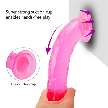 Flexibil, Realist Dildo Cu ventuza Puternica Super Mare Penis Jelly Penis artificial Jucarii Sexuale pentru Femei Penis Masturbator Anal Plug