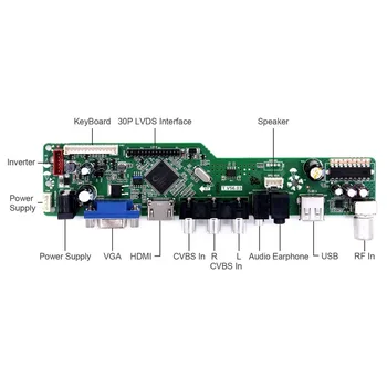 Controler de Bord Kit pentru CLAA154WA05A CLAA154WA05AN TV+HDMI+VGA+AV+USB, LCD, ecran LED Driver de Placa