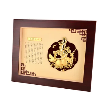 3D pictura Chineză FU Shou Noroc de Avere poze cu Aur de 24k folie de Artizanat arta de Perete imaginile pentru camera de zi Vârstnicul cadouri decor Acasă