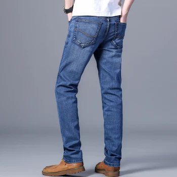 2020 moda albastru mic drept pantaloni barbati elastic business casual blugi noi vrac direct pantaloni plus dimensiune pantaloni pentru bărbați SS8660