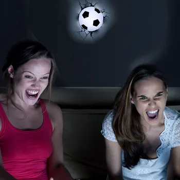 Acecorner Fotbal 3D LED Lampa de Dormitor, Camera de zi Sport Creative Lampă de Perete Decor Lumina de Noapte Jucărie Baieti Copii Ziua de nastere Cadou