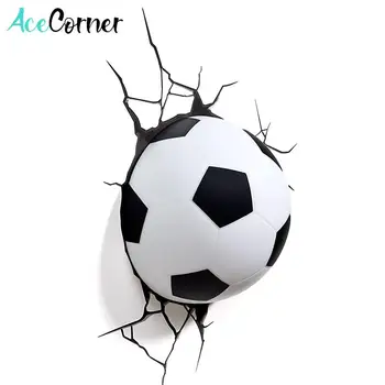 Acecorner Fotbal 3D LED Lampa de Dormitor, Camera de zi Sport Creative Lampă de Perete Decor Lumina de Noapte Jucărie Baieti Copii Ziua de nastere Cadou