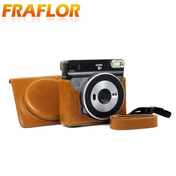 SQ6 Retro din Piele PU Caz aparatul Geantă de Umăr Maro Sac se Potrivesc Pentru Polaroid Instant Camere de Film Curea Greu Protecție de Înaltă Calitate