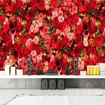 Personalizate 3D Tapet Modern, Romantic, Trandafir Roșu Flori Foto picturi Murale Nunta Casa Living Dormitor Fundal gazete de Perete