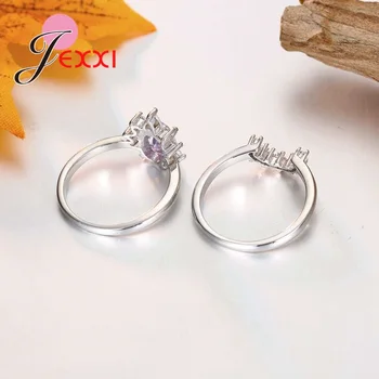 Fermecător Design Violet Inele Real Argint 925 Cubic Zirconia Pentru Femei De Moda Iubitorii De Angajare Mai Bune Chioce Cadouri