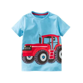 Băieți de bumbac T-Shirt Copii, Camasi Copii Baieti Casual Maneca Scurta Auto Print T-shirt Pentru Băiat Vara Copii Toddlder Tricouri Topuri