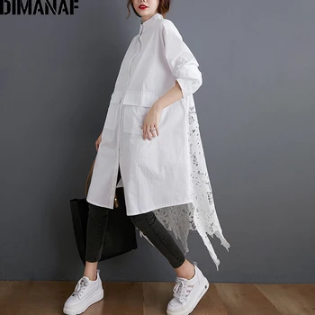 DIMANAF Plus Dimensiune Bluza Tricouri Femei Îmbrăcăminte de Moda Dantelă Floral Elegant Lady Topuri Liber Casual cu Maneci Lungi Buton Cardigan