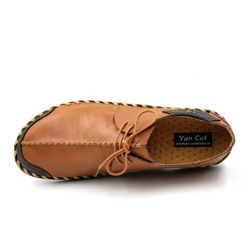 VANCAT Nou Brand de Pantofi pentru Bărbați de Mari Dimensiuni 38-47 Mens Pantofi Casual, de Înaltă Calitate, Piele Split Pantofi Dantela-Up Om Apartamente Pantofi